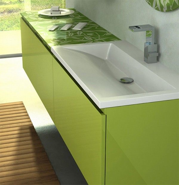 зелени мебели за баня